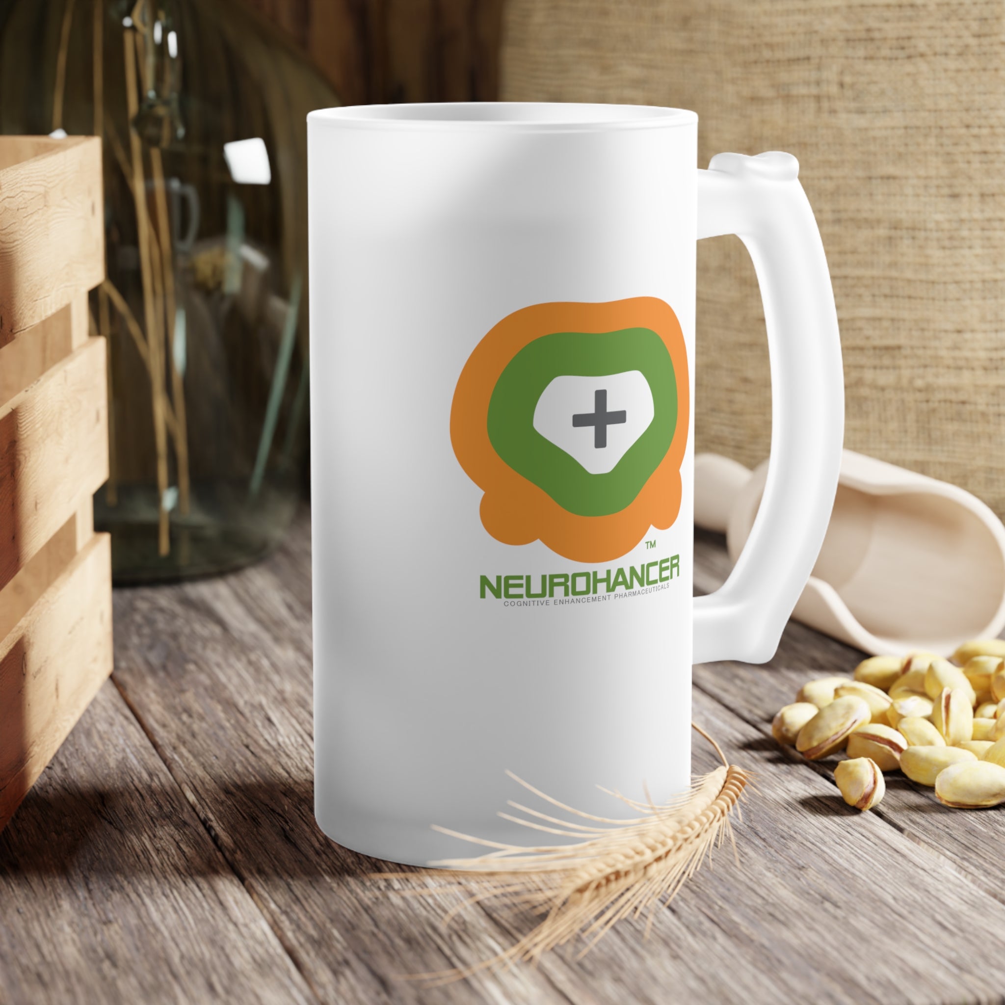 NEUROHANCER Frosted Glass Beer Mug